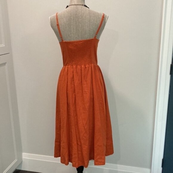 Linen Tank Maxi Dress Orange dress with button front nwt - Picture 8 of 15